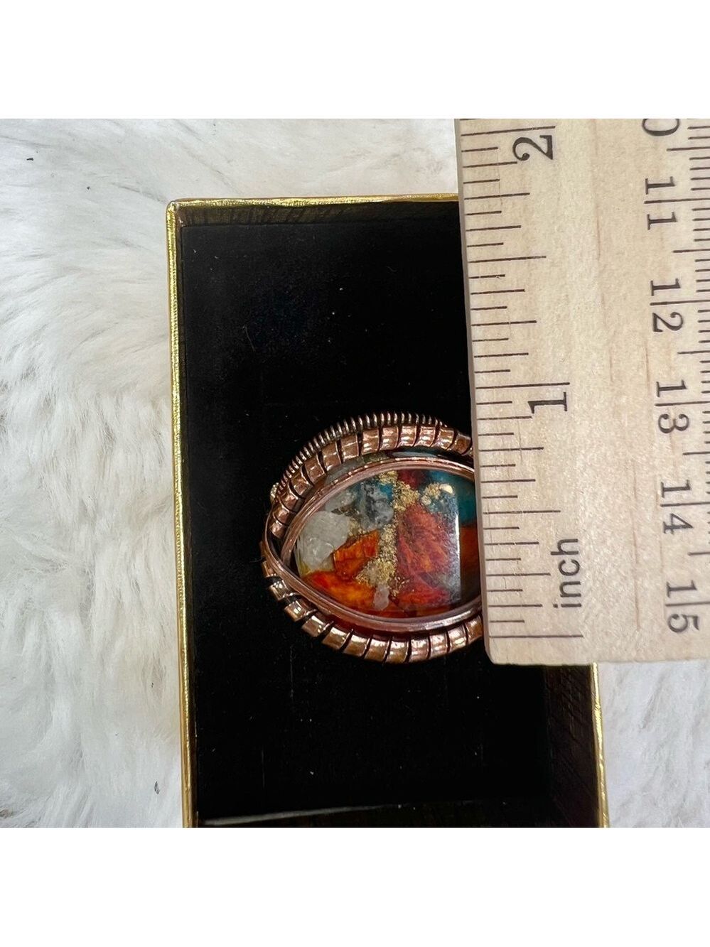 Oyster Copper Vintage Style Ring size 8.25 - Picture 6 of 7